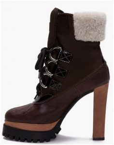 high heel platform hiker boots