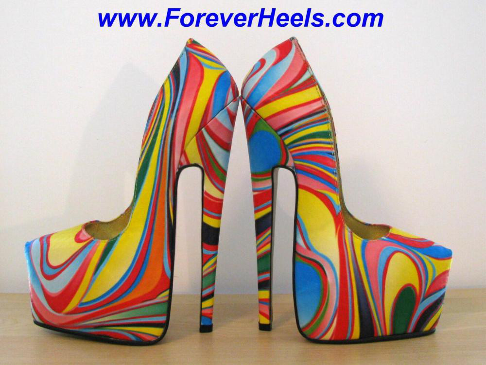 rainbow colored pumps