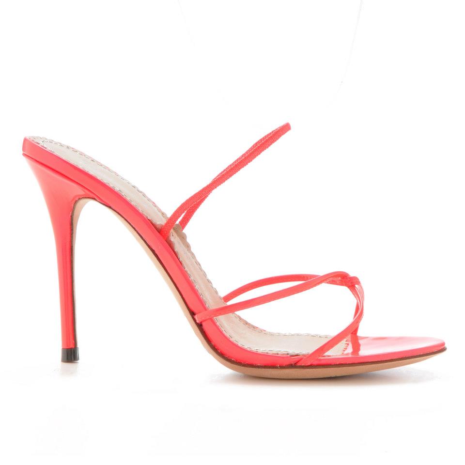 coral pink high heels