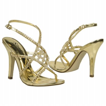 gold strappy stilettos sandals blinged under stiletto heels