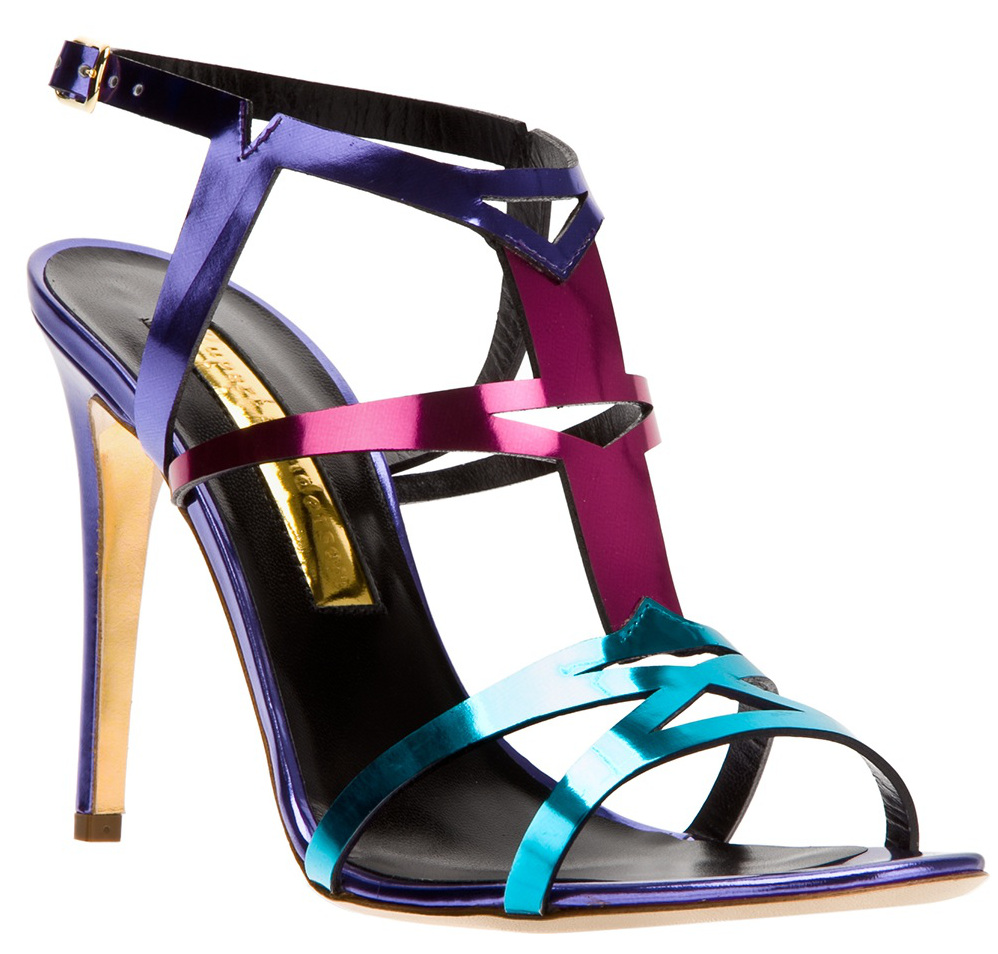 purple designer heels