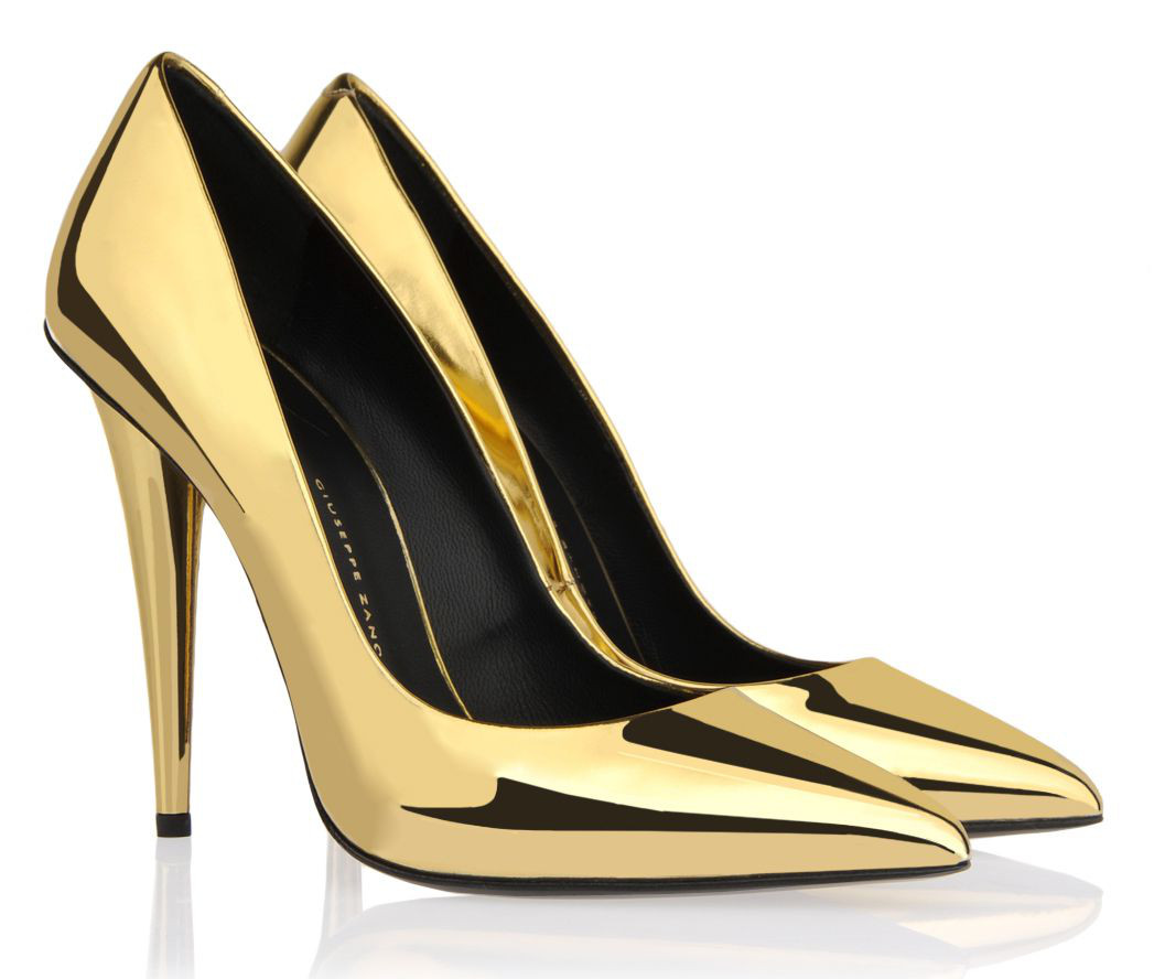 gold pumps