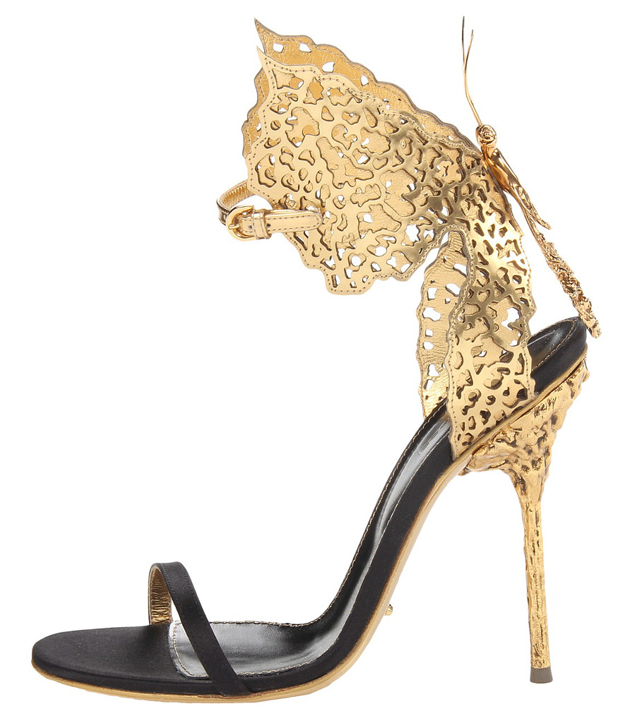 sergio rossi gold heels