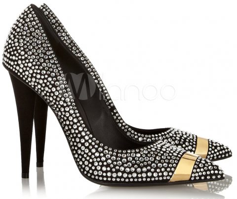 blinged out wedding shoes