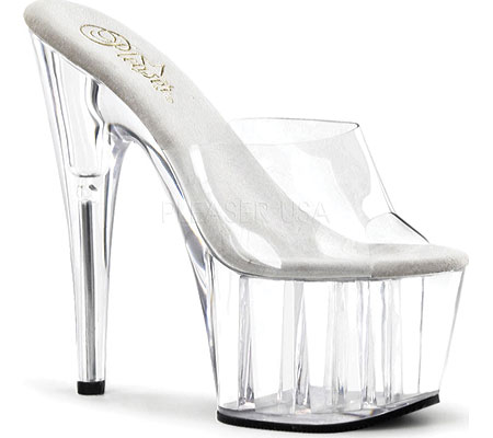 clear stripper heels