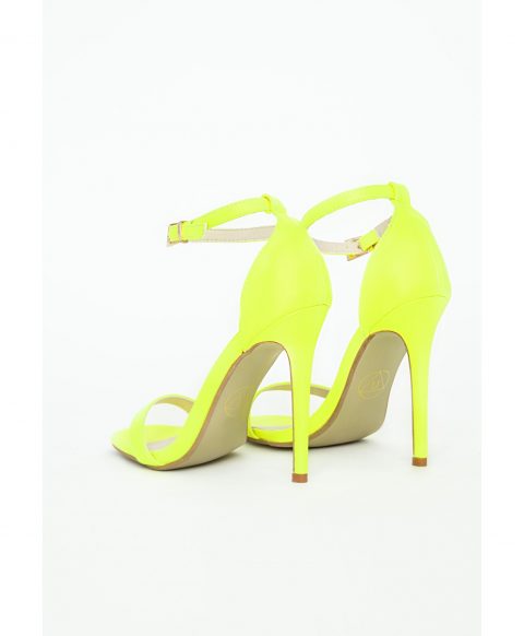 neon strappy heels