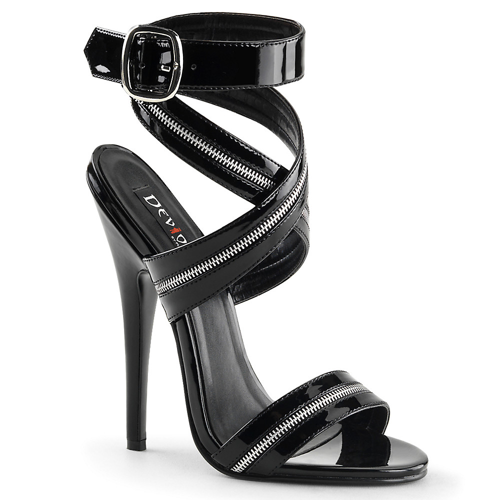 Zipper stiletto sandals by Pleaser 