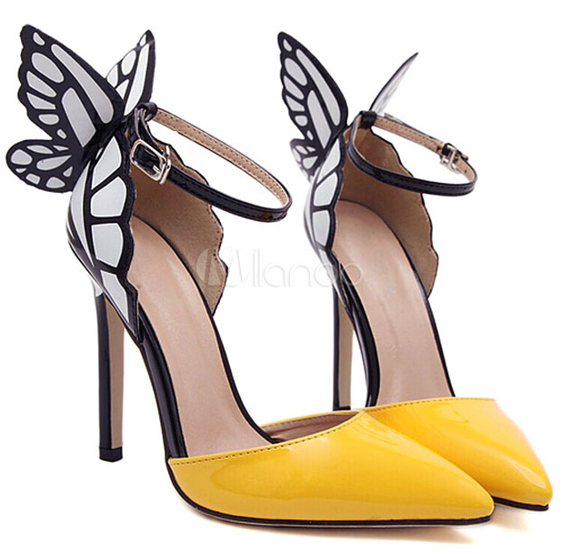 heels with butterflies on them