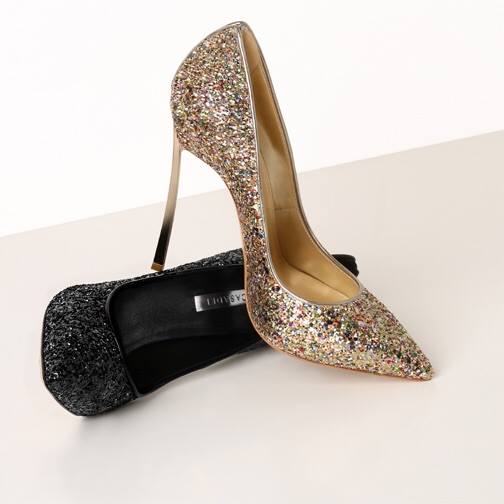 casadei glitter pump