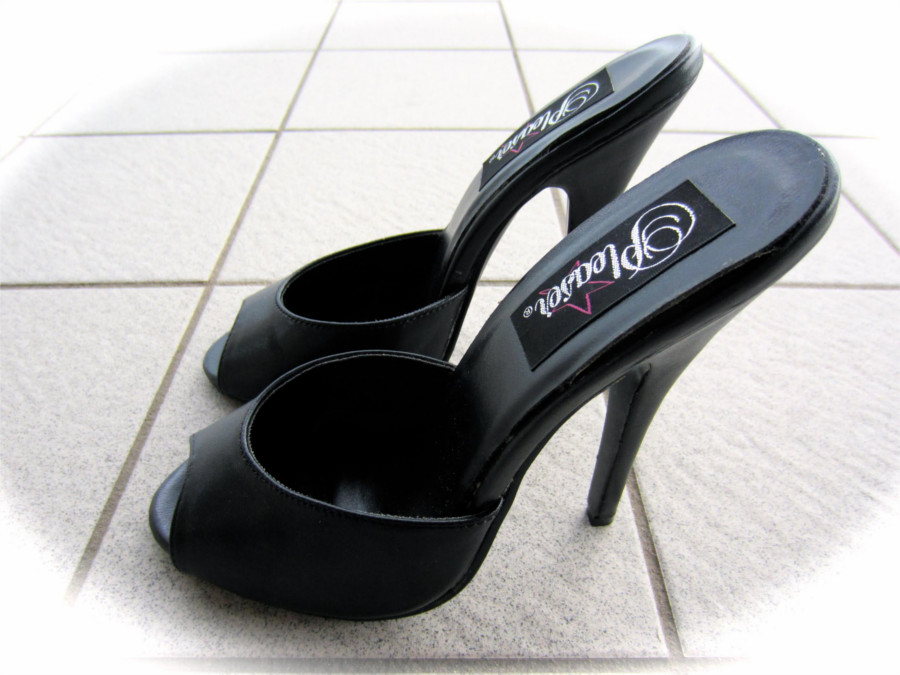 6 inch black mules – High heels daily