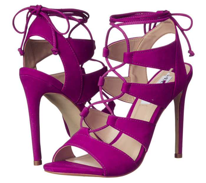 purple lace up heels