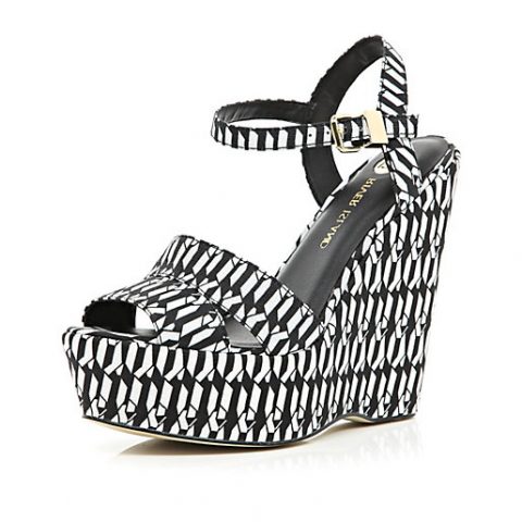Black and White High Wedges