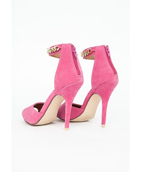Hot Pink Open Toe High Heels