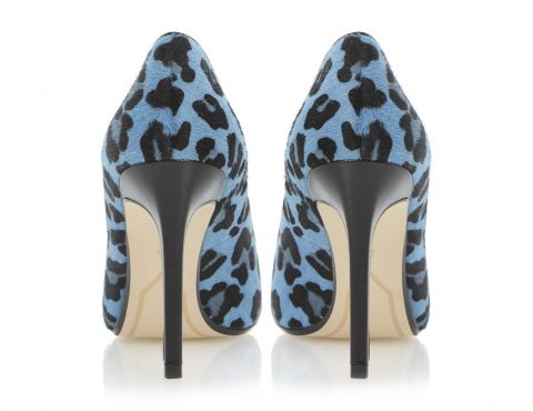 Blue Leopard Print High Heels