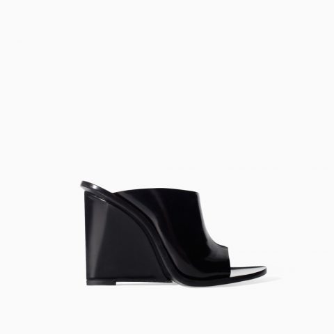Zara Leather High Heel Wedges