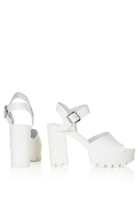 White Topshop High Heel Platform Shoes