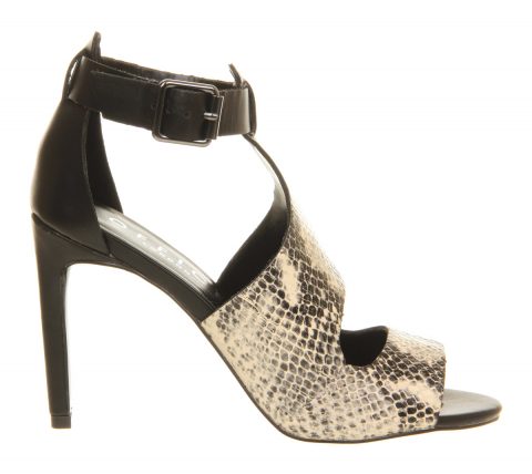 Cut Out Snake Leather Peep Toes