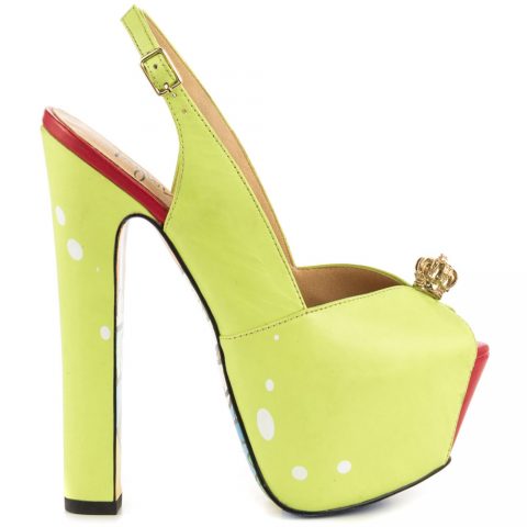 green high heeled shoes