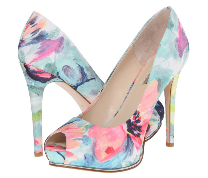 Floral print platform peep toe high heel pumps : r/heelsfetishlove