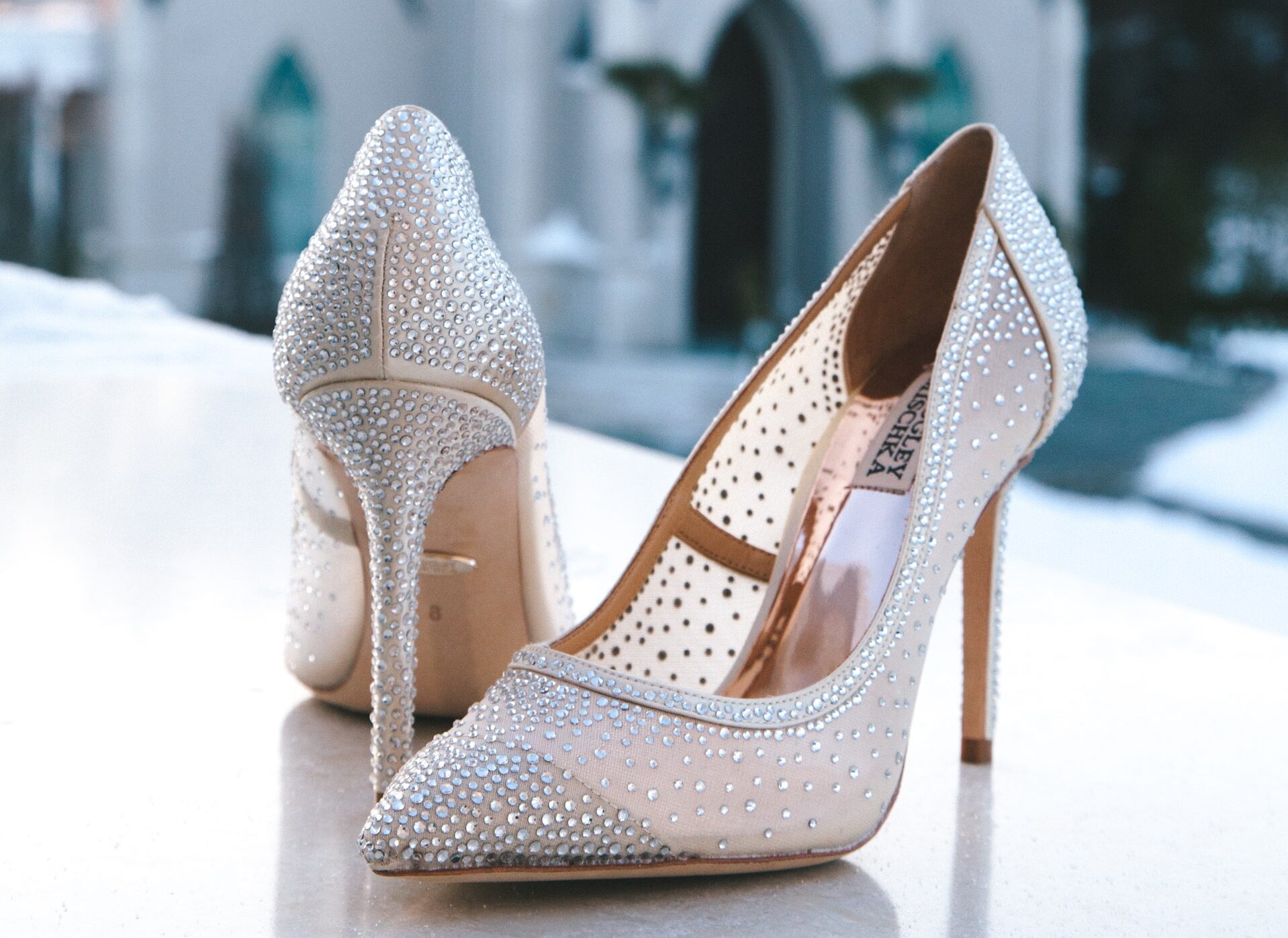 Pointed Rhinestone Thin Heels Wedding Shoes - Grrly Grrls