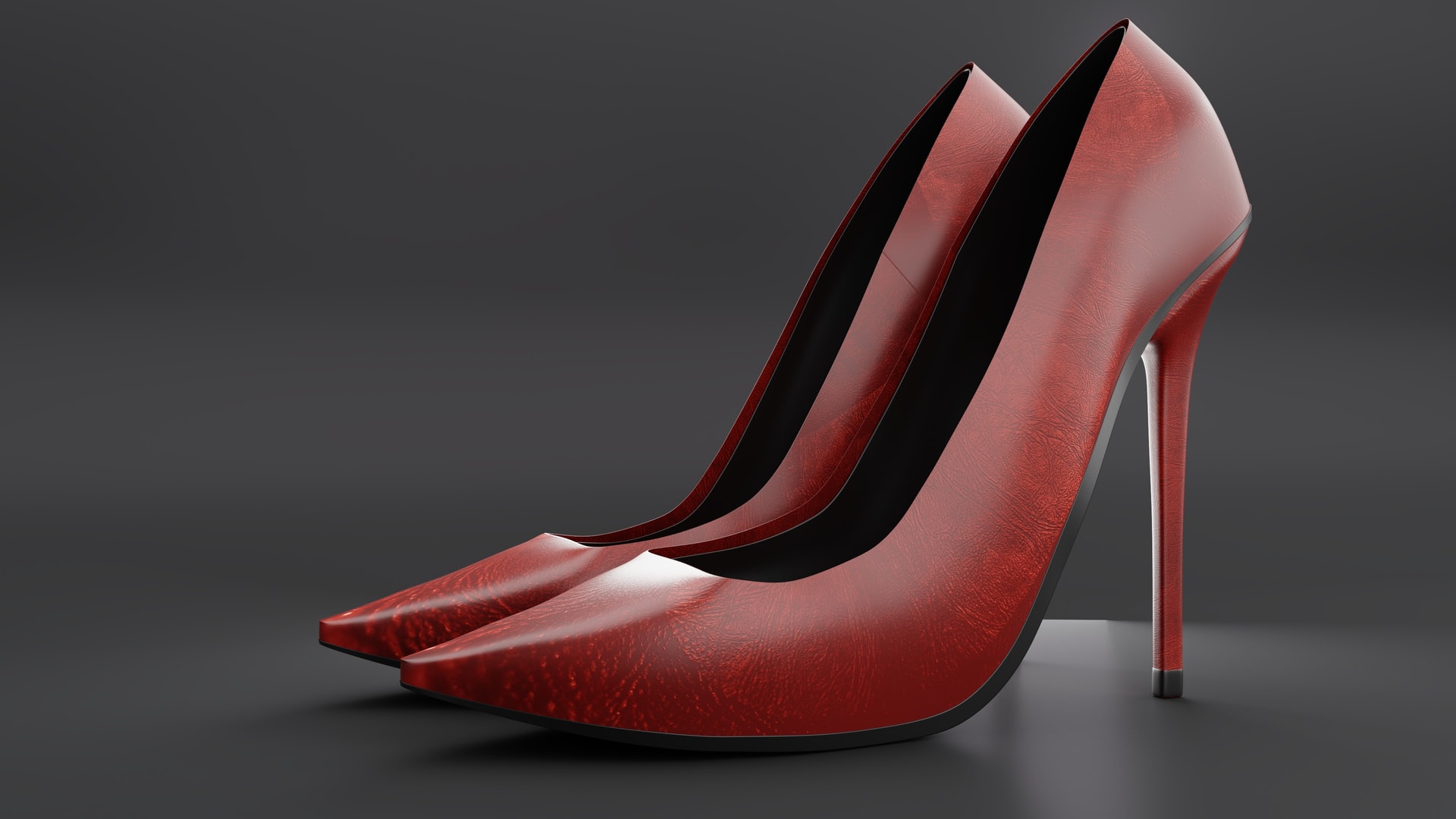 3d Red High Heels Shoes Front And Side View Stock Photo - Download Image  Now - High Heels, Shoe, Red - iStock